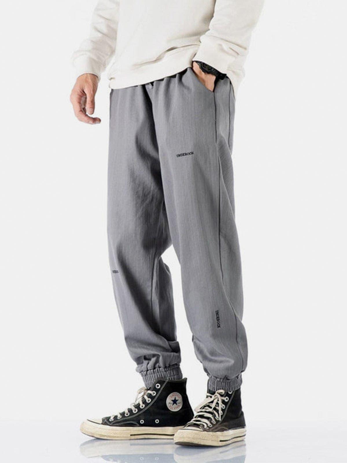 Letter Embroidery Harem Pants
