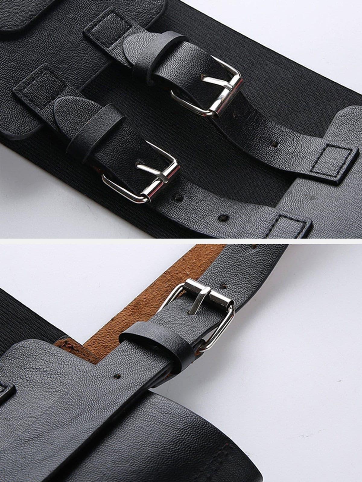 Personalized Punk Strap PU Sling Vest