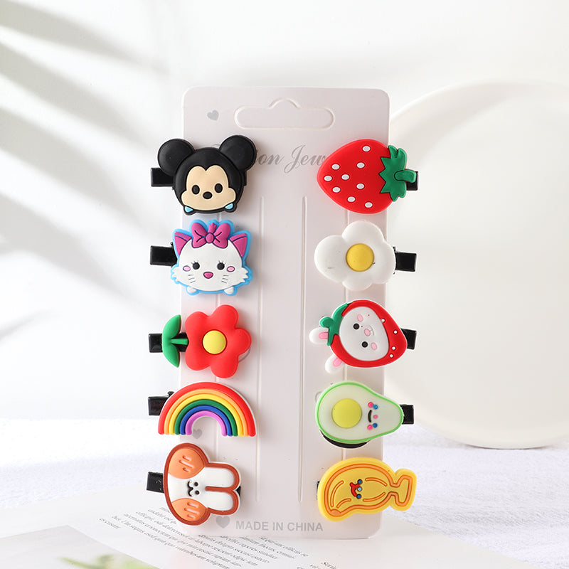 10Pcs Hair Clip Set Hairpins Cartoon Hair Band