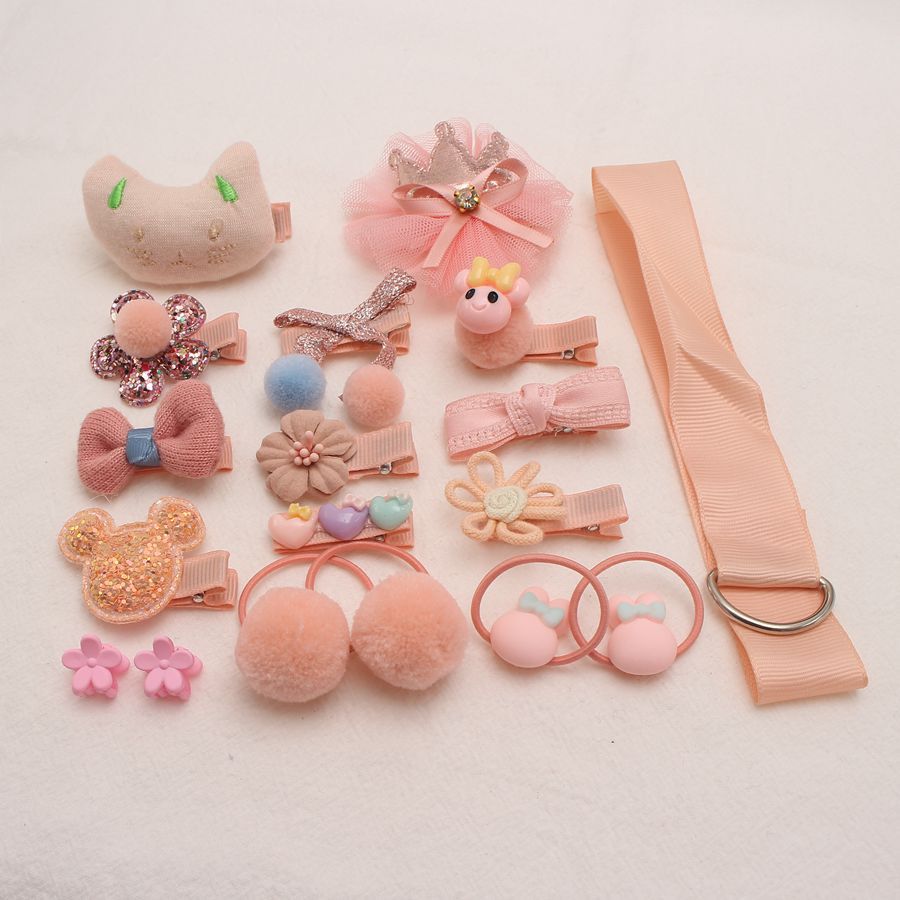 18-piece Set Cute Girl Hairpin Crown Bow Headdress