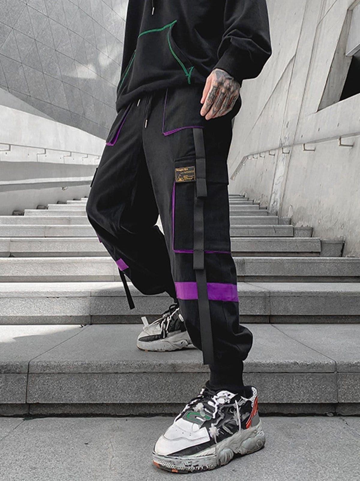Function Patchwork Multi Pockets Cargo Pants