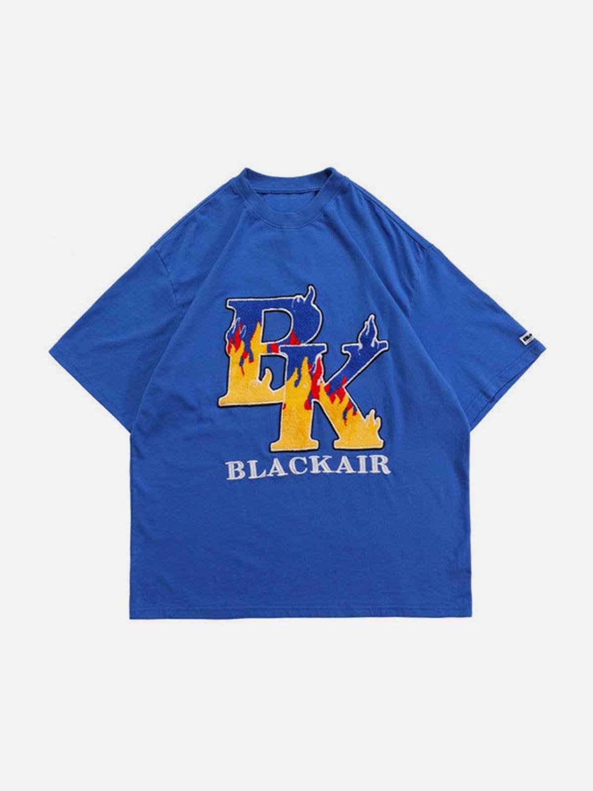 Flame Letters Embroidery Tee