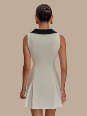 Button Front Sleeveless Mini Dress