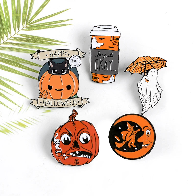 Cartoon Pumpkin Halloween Pins