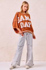 Gameday Patchwork Stitch Detail Top