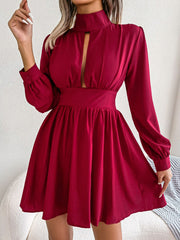 Turtleneck A-Line Mini Dress