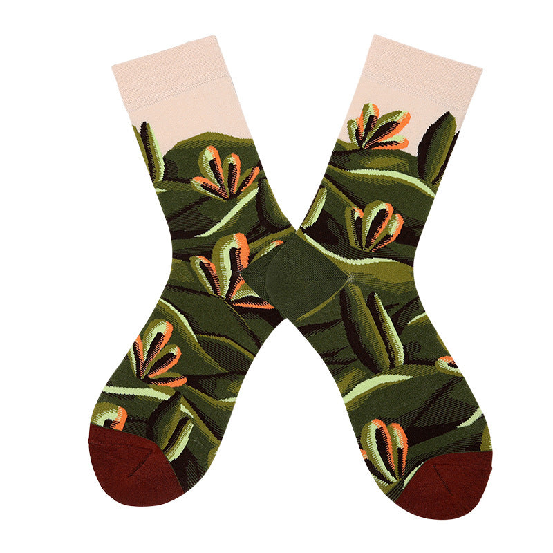 Abstract Art Style Oil Painting Socks