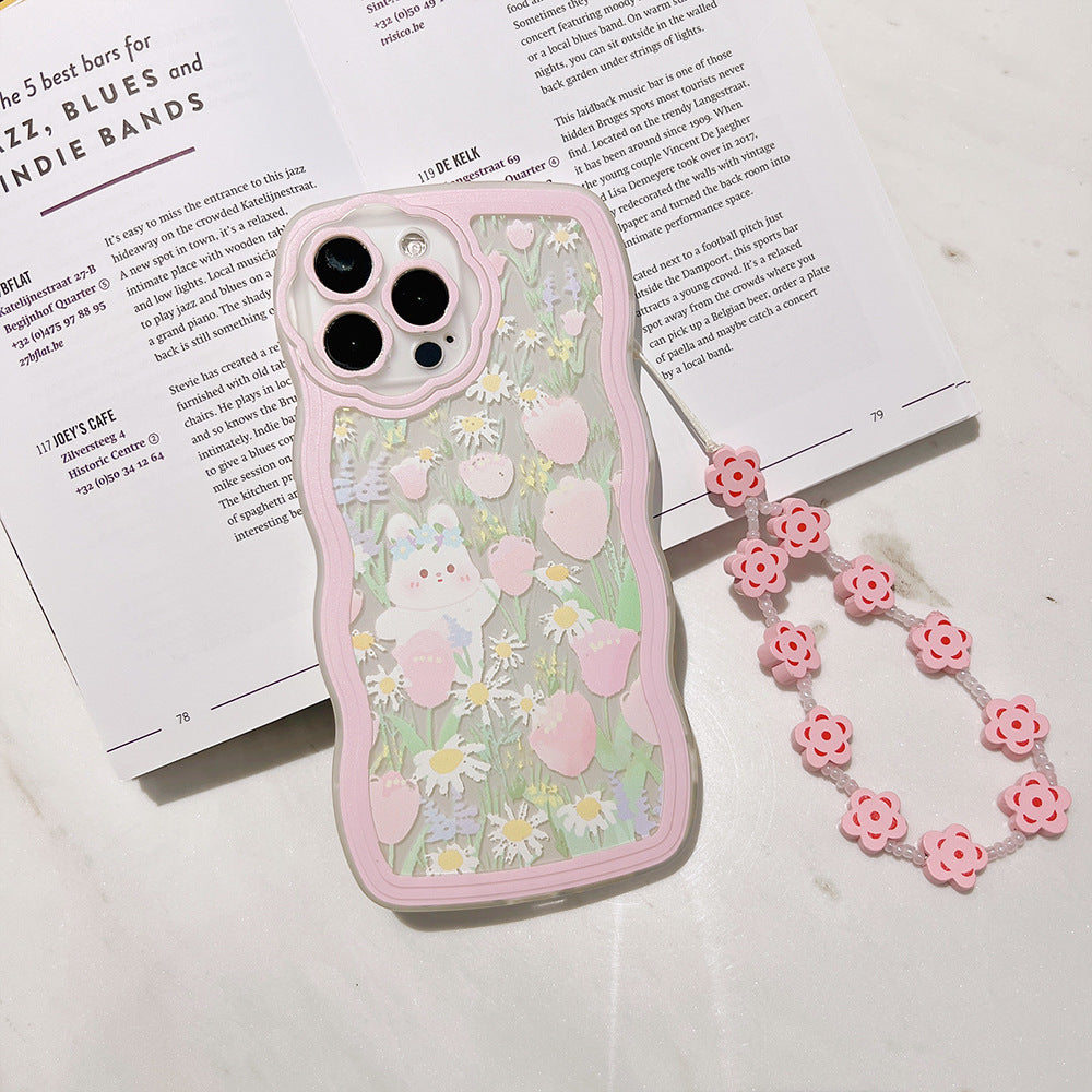 Wavy Flower Bunny Phone Case