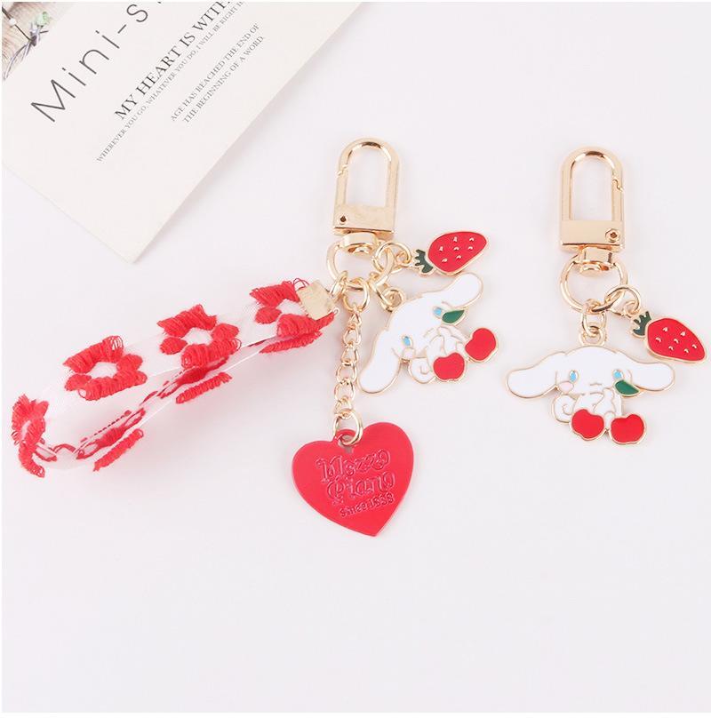 Big Ear Rabbit Love Strawberry keychain