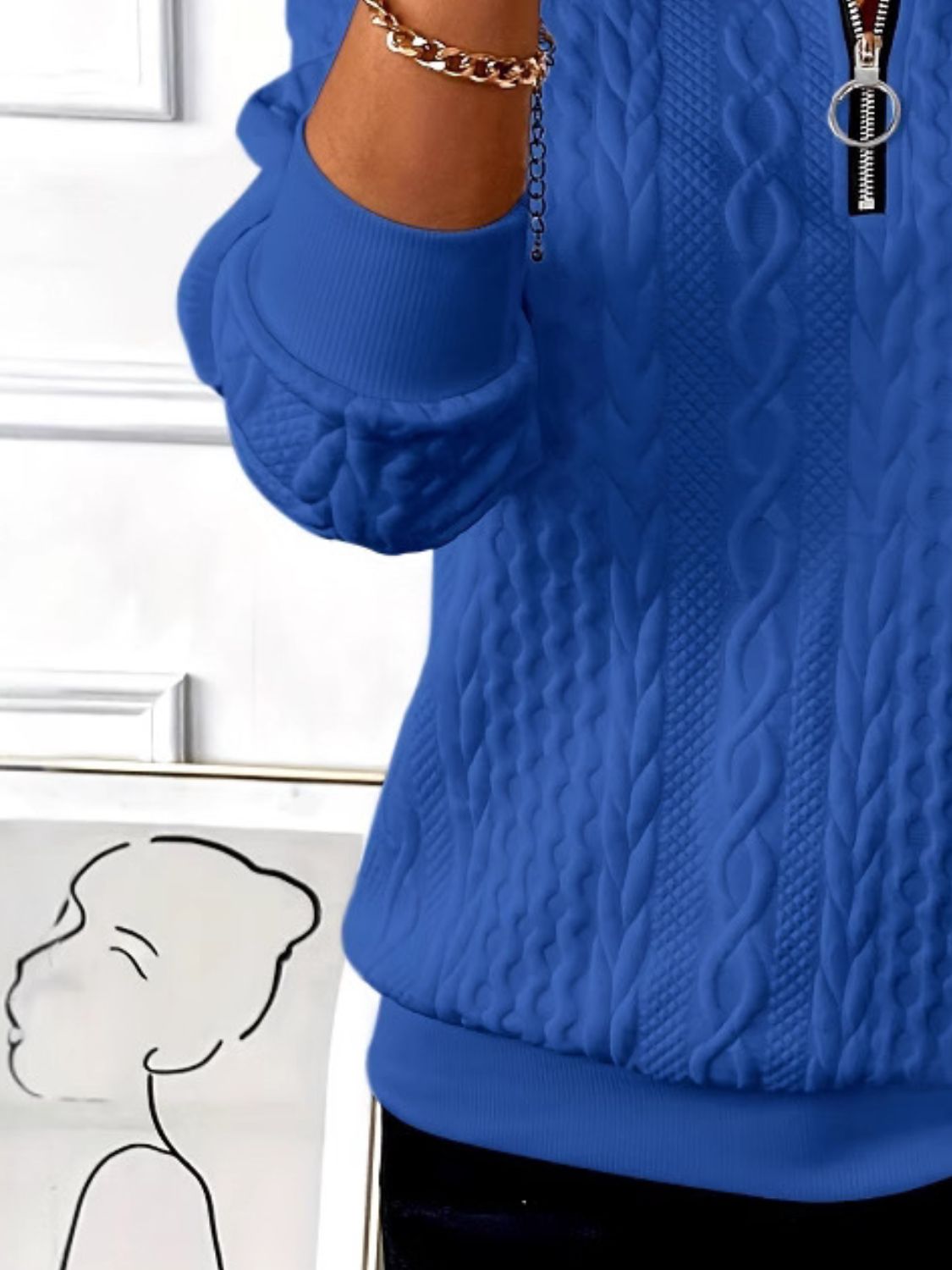Half Zip Long Sleeve Sweatshirt