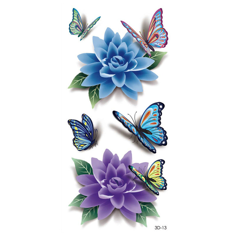 Butterfly Flower Tattoo Sticker