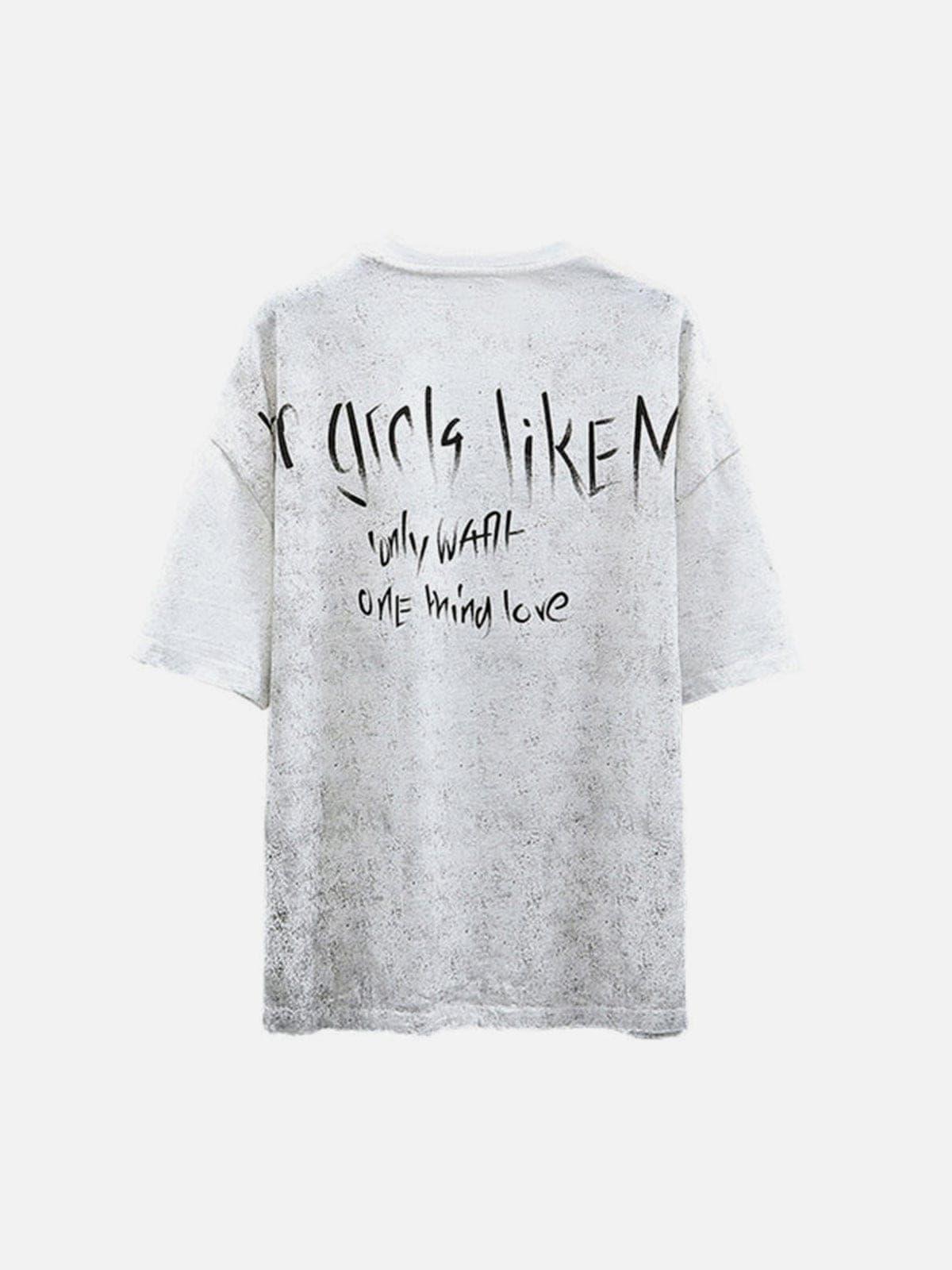 Dark Vintage Virgin Print Washed Tee