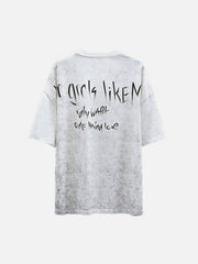 Dark Vintage Virgin Print Washed Tee