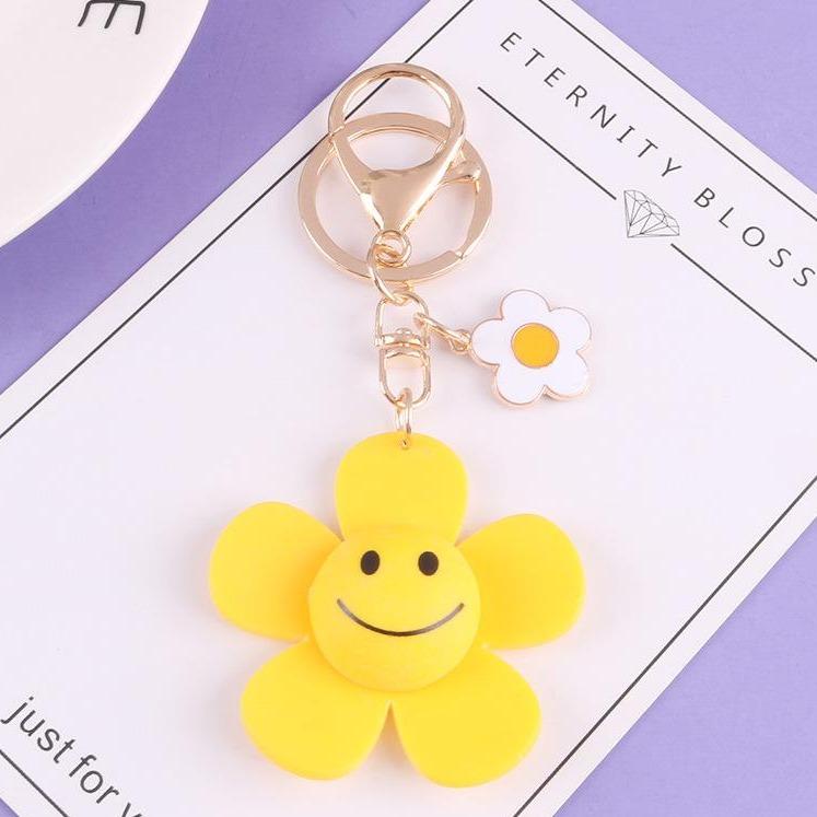 Cute Smiling Sunflower Keychain