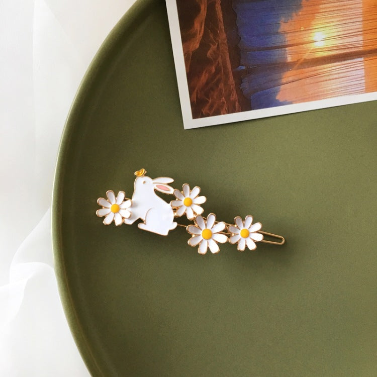 Cute Little Daisy Bunny Hair Clips