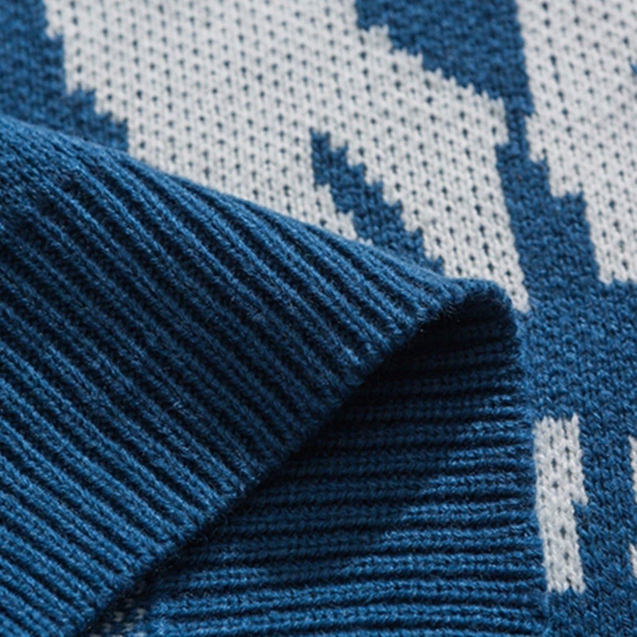Crowd Print Knitted Sweater