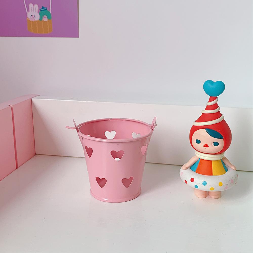 Mini Pink Bucket Pen Holder