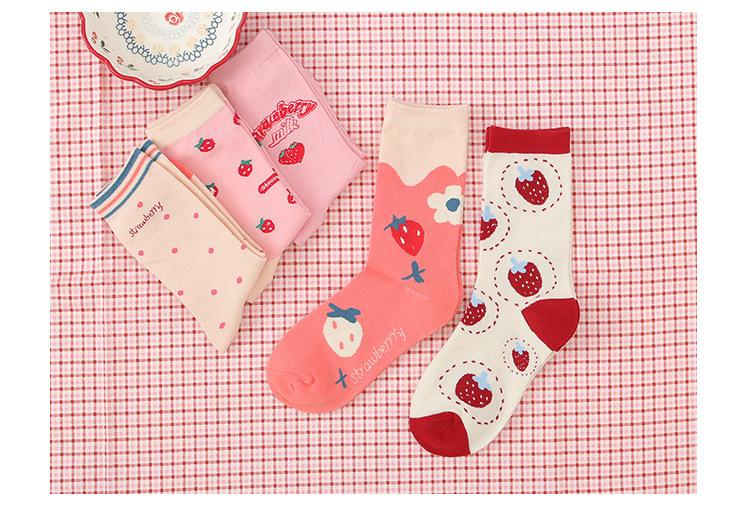 Cartoon Strawberry Socks