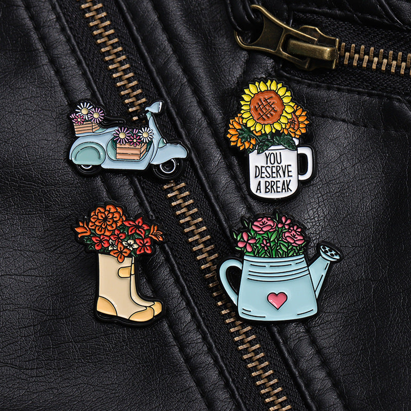 Creative Flower Trolley Shaped Pins