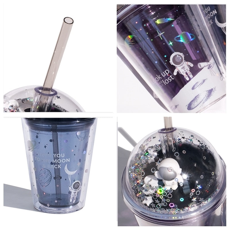 Kawaii Space Astronaut Sequin Bottle