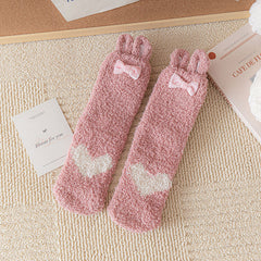 Bunny Ears Heart Floor Socks