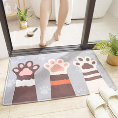 Flannel Cartoon Cat Paw Carpet