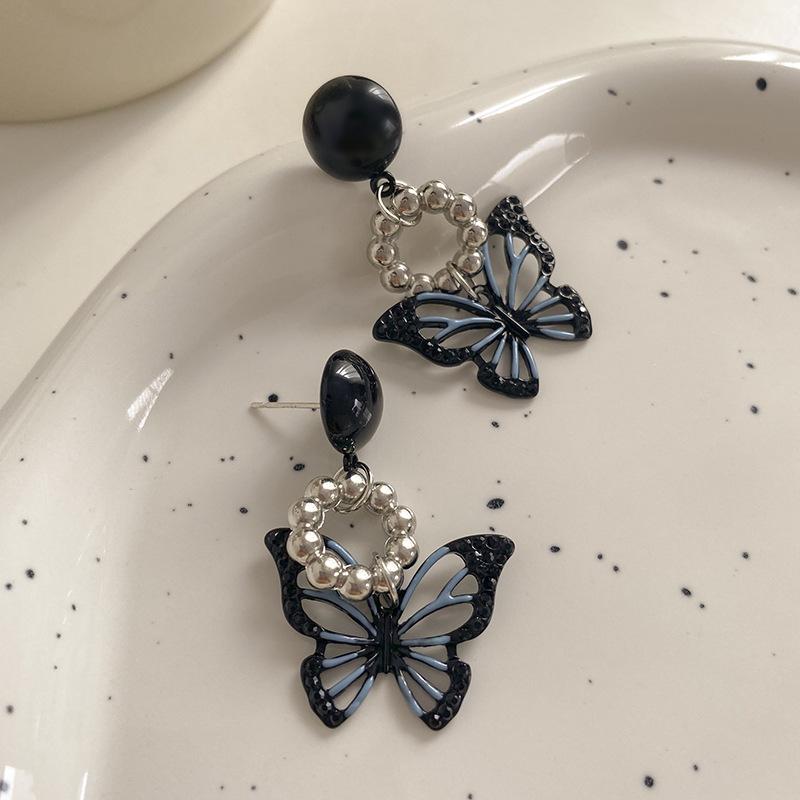 Cute Cool Black Butterfly Earrings