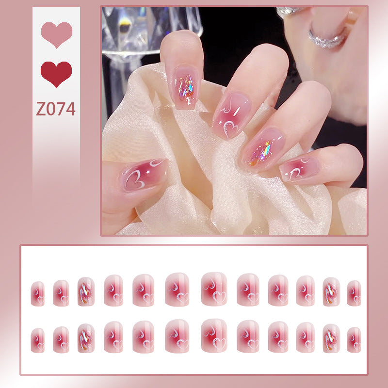 Aurora Heart Wearable Nails Finished Manicure