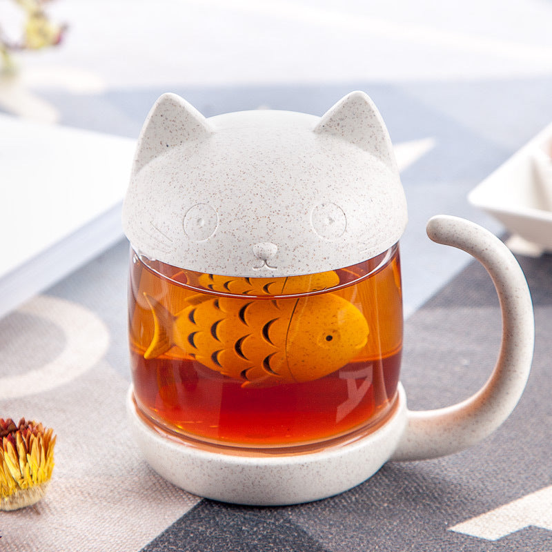 Kawaii Cartoon Cat Filtered Water Cup