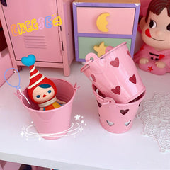 Mini Pink Bucket Pen Holder