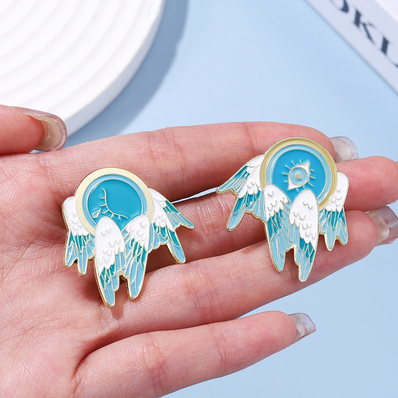 Cartoon Wings Feather Eyes Pins