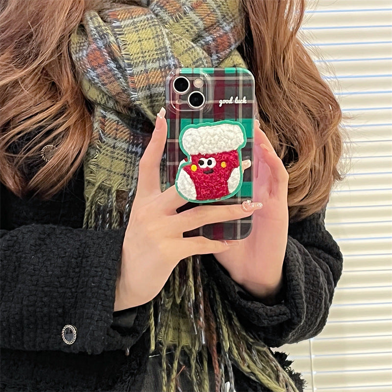 Christmas Checkered Sock Holder Phone Case