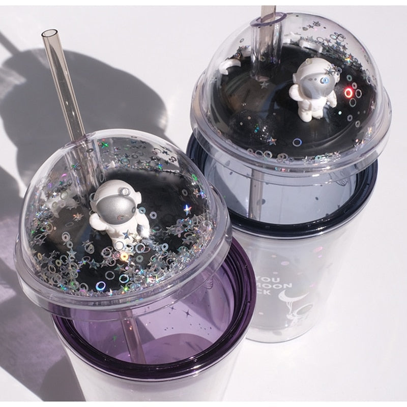 Kawaii Space Astronaut Sequin Bottle