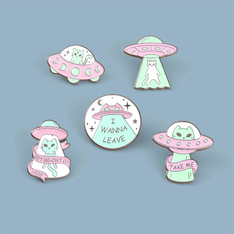 Creative Spaceship Pins