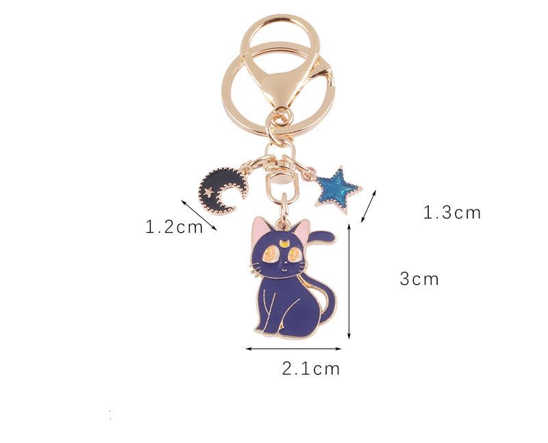 Moon Star Cat Keychain