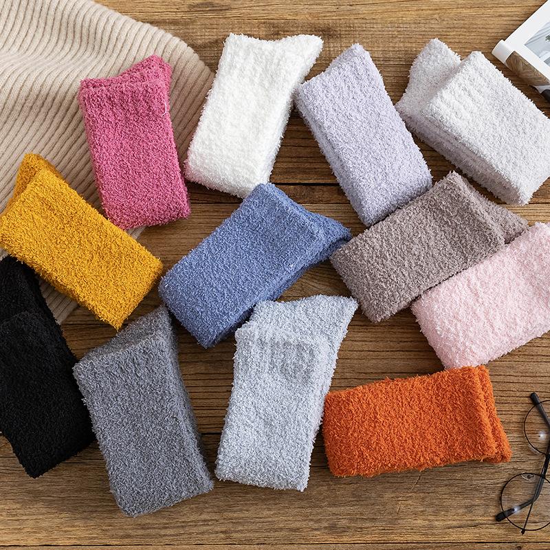 Pure color knee-length Floor Socks