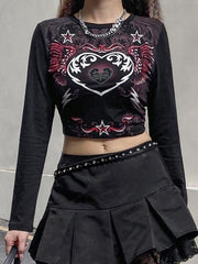 Love Totem Print Long Sleeve T Shirt