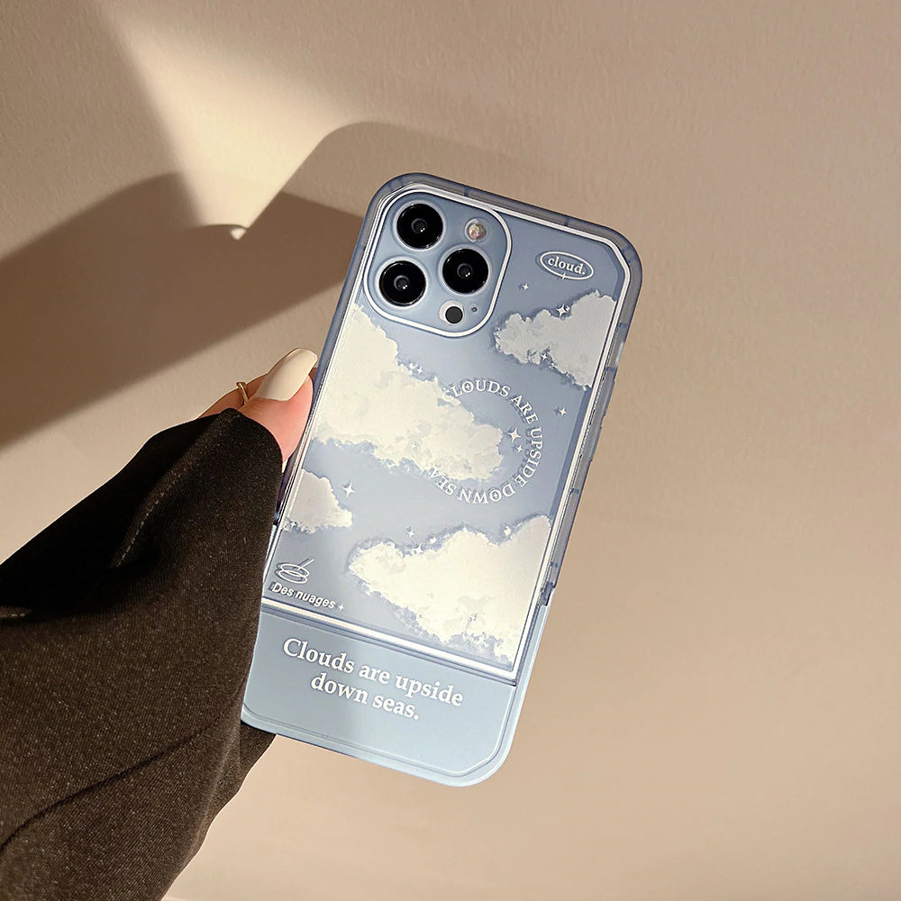 Blue Clouds Hidden Stand Phone Case