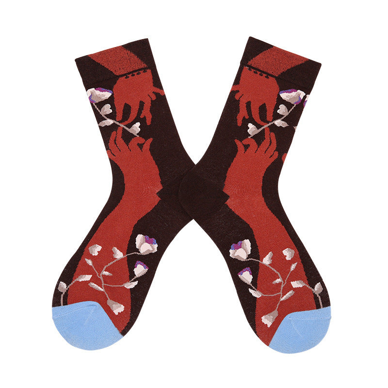 Abstract Art Style Oil Painting Socks