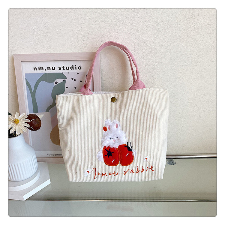 Rabbit Flower Tote Bag