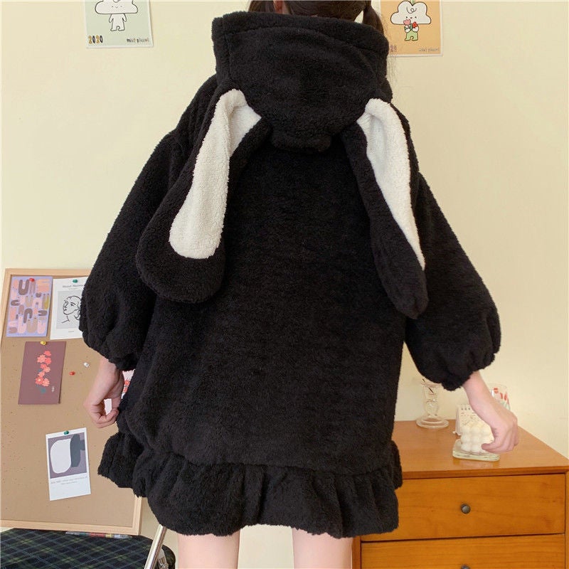 Cute Bunny Ears Plush Coat