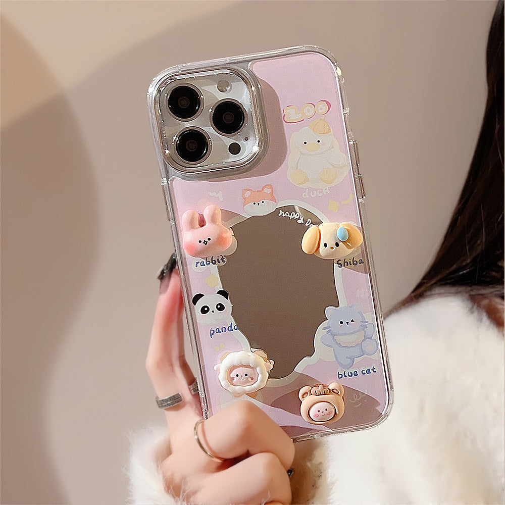 Colorful Animal Electroplated Mirror Phone Case