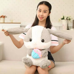 75cm Kawaii Soft Lop Rabbit Plush Toy Pink Stuffed Plush Rabbit Doll Graduation Game Toys for Children Educational Birthday Gift