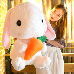 75cm Kawaii Soft Lop Rabbit Plush Toy Pink Stuffed Plush Rabbit Doll Graduation Game Toys for Children Educational Birthday Gift