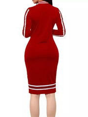 Striped Bodycon Long Sleeve Dress