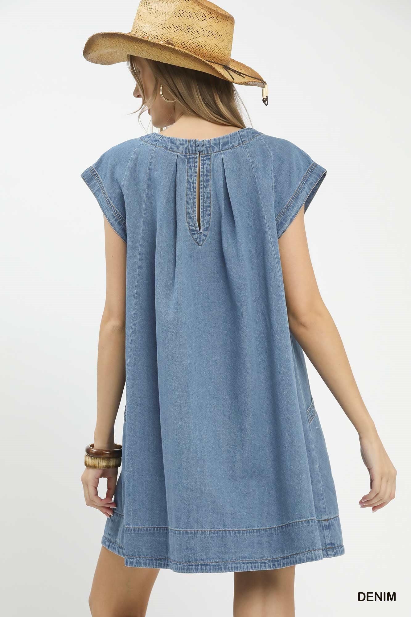 Stone Washed Denim Mini Dress