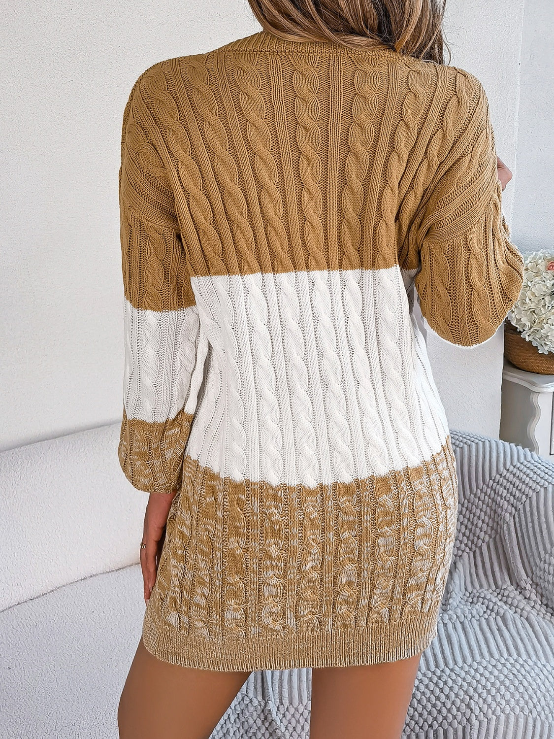 Round Neck Sweater Dress