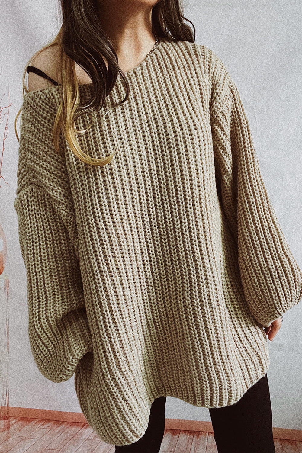 Dropped Shoulder Mini Sweater Dress