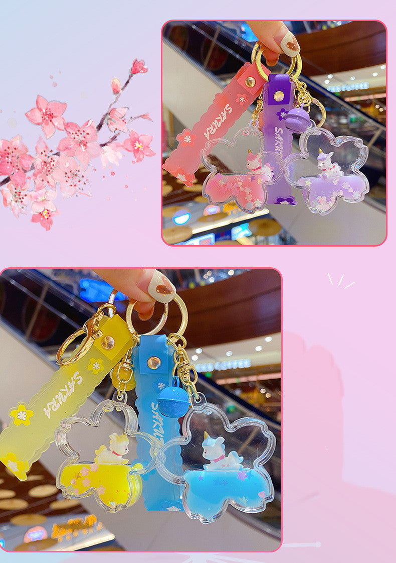 Sakura Acrylic Unicorn Keychain