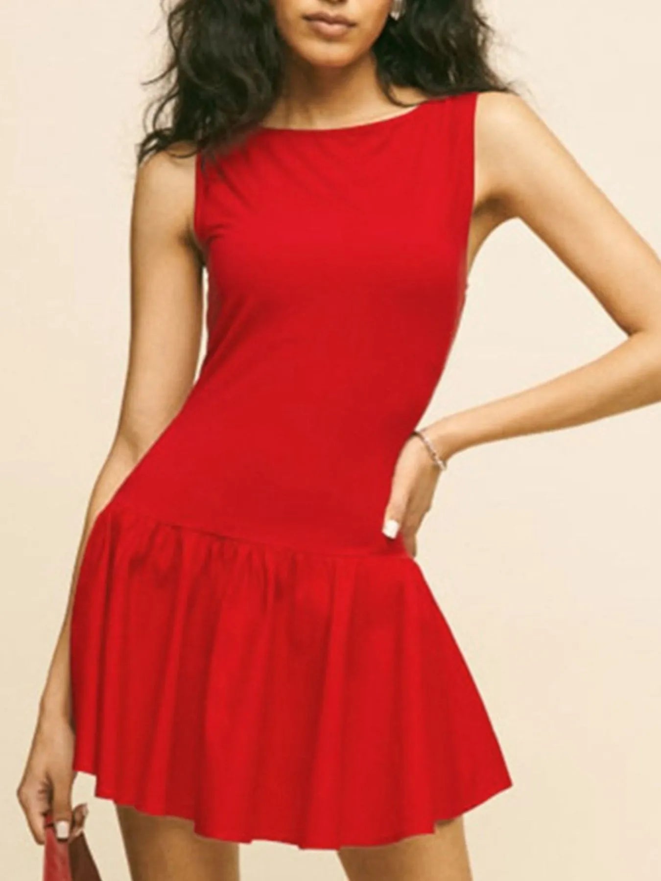 Sleeveless Ruched Mini Tank Dress